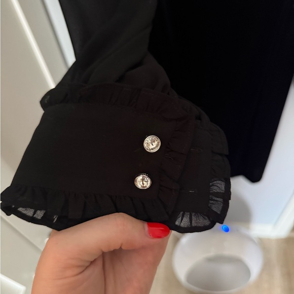 NWT Karl Lagerfeld Black Sheer-Sleeve Shift Dress - Picture 7 of 8